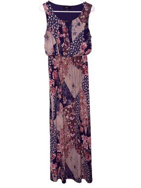 Naif Floral Patchwork Sleeveless Maxi Dress Multicolor Size M